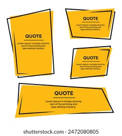 Quotation text frame in different geometric shapes box template set