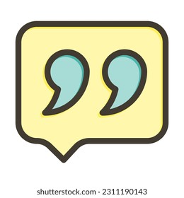 Quotation Thick Line Filled Colors For Personal And Commercial Use.
