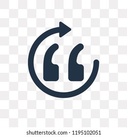 Quotation vector icon isolated on transparent background, Quotation transparency concept can be used web and mobile
