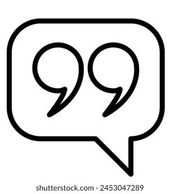 Quotation Vector Line Icon Design