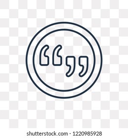 Quotation vector outline icon isolated on transparent background, high quality linear Quotation transparency concept can be used web and mobile