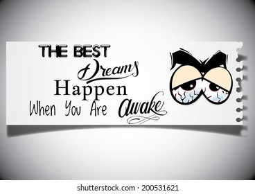 Quote about dreaming on a note paper