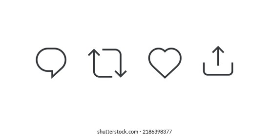 quote, answer, comment, message, like, share, send, distribute, icon, ui elements, icons set, app icon, update, repeat, reload, exchange, reuse, arrow, refresh, repost, web icon, speech bubble, heart