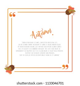 Quote Autumn Frame Design Elements Template Vector Illustration