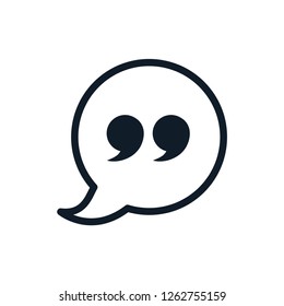 Quote and babble speech icon vector logo template