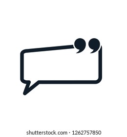 Quote and babble speech icon vector logo template