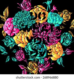 Quote Background with beautiful flowers. Typography background. Decorative floral elements