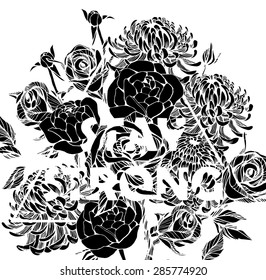Quote Background with beautiful flowers. Typography background. Decorative floral elements