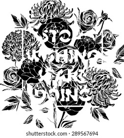 Quote Background with beautiful flowers. Typography background. Decorative floral elements