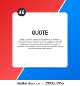 Quote background . Creative Modern Material Design Quote template. Vector stock illustration.