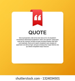 Quote background . Creative Modern Material Design Quote template. Vector stock illustration.