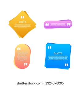 Quote background . Creative Modern Material Design Quote template. Vector stock illustration.