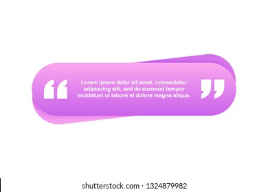 Quote background . Creative Modern Material Design Quote template. Vector stock illustration.