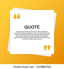 Quote background . Creative Modern Material Design Quote template. Vector stock illustration.