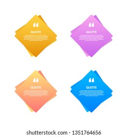 Quote background . Creative Modern Material Design Quote template. Vector stock illustration.