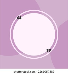 Quote background pastel aesthetic feed social media vector editable Remark Quotes Template box purple circle motif Bubble Template Vector Set post design frame blank copy space banner modern space