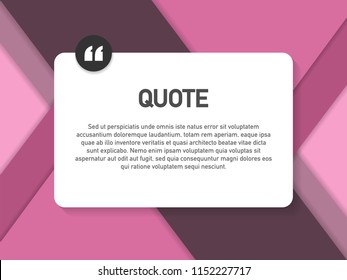 Quote background vector. Creative Modern Material Design Quote template. Vector stock illustration.