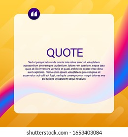 Quote background vector. Creative Modern Material Design Quote template. Vector stock illustration.