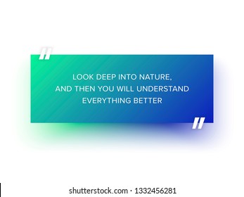 Quote background Vector. Modern Quote Template with Neon shadow. Citation template design. Minimalistic Vector background with place for text