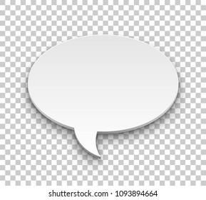 Quote balloon volume oval transparent background. Single object for comics and reminders. Vector illustration of utterance element