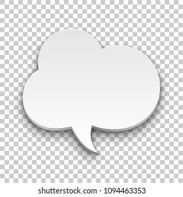 Quote balloon volume oval transparent background. Single object for comics and reminders. Vector illustration of utterance element