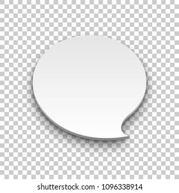 Quote balloon volume oval transparent background. Single object for comics and reminders. Vector illustration of utterance element