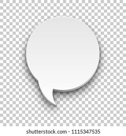 Quote balloon volume oval transparent background. Single object for comics and reminders. Vector illustration of utterance element