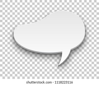 Quote balloon volume oval transparent background. Single object for comics and reminders. Vector illustration of utterance element