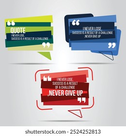 Quote banner design social media post media template.Empty speech ad text box.Vector design for edit.