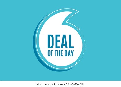 Quote banner with text. Deal of the day symbol. Special offer price sign. Advertising discounts symbol. Texting quote template. Creative quotation marks design. Repetition statement. Vector