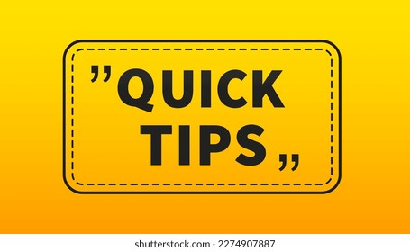Quote banner with text. Quick tips, Question mark about a special offer. Symbol of interesting facts. Template text quotes. Creative design of quotes. Quick tips the label design. Vector illustration