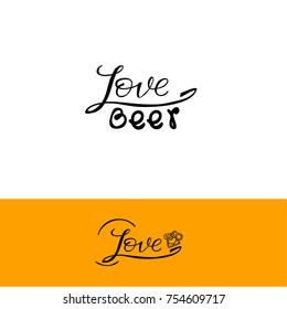 Quote beer typography. Bar promotion motivation. Calligraphy style quote. Graphic design lifestyle lettering. Sketch beer inspiration vector.