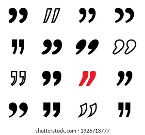 Quote. Black Quotes vector icons collection. Quote marks. Vector illustration