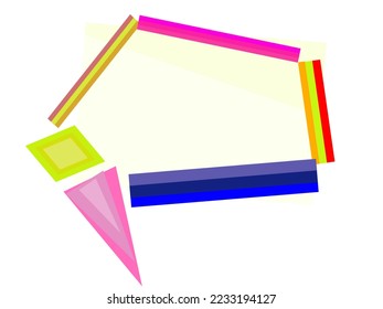 Quote blank frame  with colorful border, Text box vector is designed, inspired by unicorn 