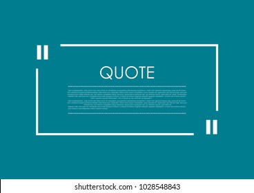 Quote blank speech bubble abstract rectangle bright design. Vector background