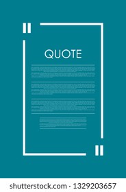 Quote blank speech bubble abstract rectangle bright design. Vector background
