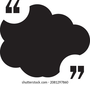 Quote blank speech citation in cloud form vector. Quotation creative wise mention, social discuss and talk textbox. Form for comment or phrase, idea or think black and white flat cartoon illustration