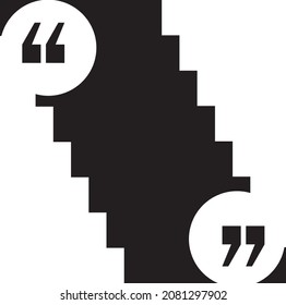 Quote blank speech citation in ladder form vector. Quotation creative wise mention, social discuss and talk textbox. Form for comment or phrase, idea or think black and white flat cartoon illustration