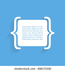 Quote blank template with bracket and shadow. Quote bubble. Empty template. Quote blank with text bubble. Vector illustration.