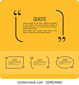 Quote blank template. Quote bubble. Empty template. Circle business card template, paper sheet, information, text. Print design. Quote form. Template vector set