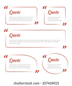 Quote blank template. Quote bubble. Empty template. Circle business card template, paper sheet, information, text. Print design. Quote form. Template vector set