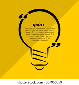 Quote blank template. Quote bubble. Empty template. Business card template, paper sheet, information, text. Quote form. In yellow and black colors.