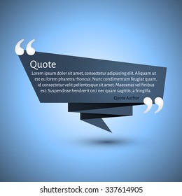 Quote blank template. Business template for text information and print design. Text, commas, quote and note. Motivation and inspiration. 