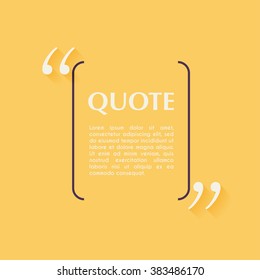 Quote blank template. Design elements, circle business card template, paper sheet, information, text. 