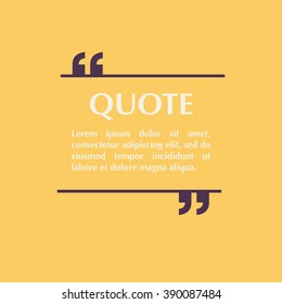 Quote blank template. Design elements, circle business card template, paper sheet, information, text. Quote template for your design.