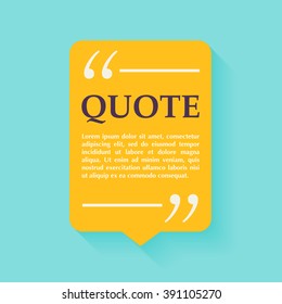 Quote blank template. Design elements, circle business card template, paper sheet, information, text. 