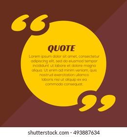 Quote blank template. Empty template, information, text. Quote form.