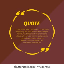 Quote blank template. Empty template, information, text. Quote form.