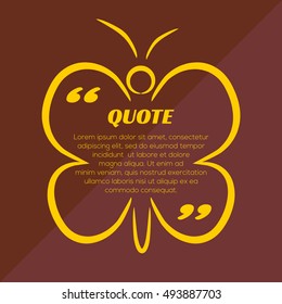 Quote blank template. Empty template, information, text. Butterfly Quote form.