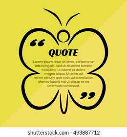 Quote blank template. Empty template, information, text. Butterfly Quote form.
